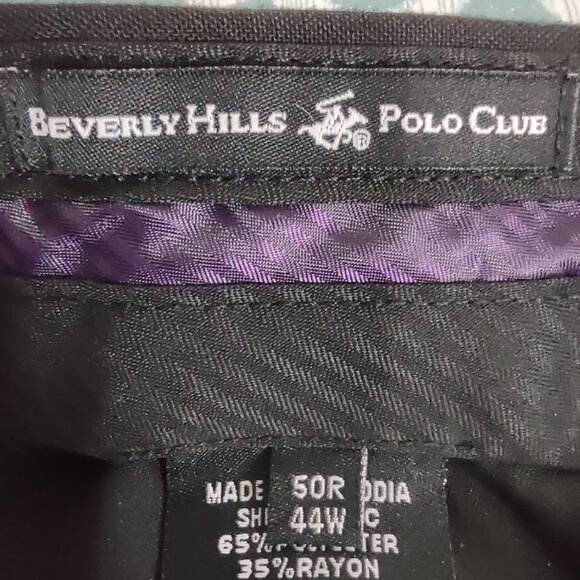 BEVERLY HILLS POLO CLUB BLACK MEN'S DRESS PANTS BELT LOOPS WIDE STRAIGHT LEG 44W - Picture 8 of 10